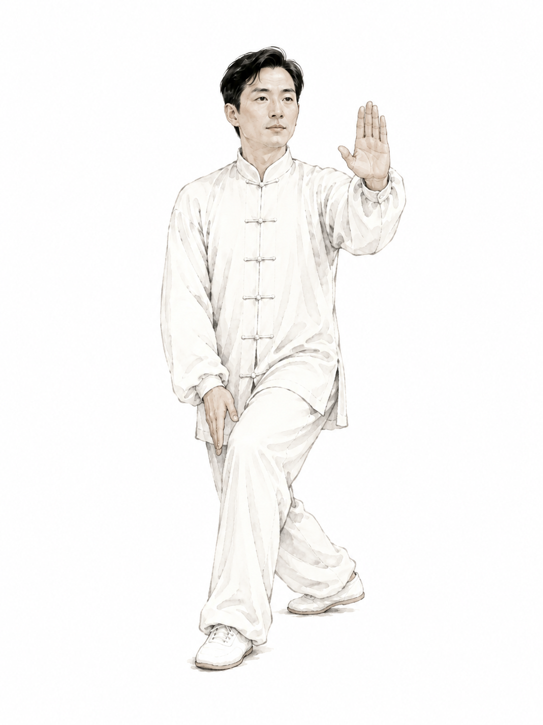 Brush Knee posture illustration